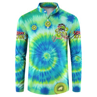 Just a Girl Who Loves Kiwis Button Sweatshirt New Zealand Tie Dye