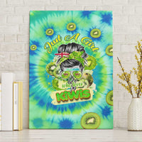 Just a Girl Who Loves Kiwis Canvas Wall Art New Zealand Tie Dye