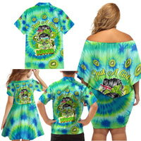 Just a Girl Who Loves Kiwis Family Matching Off Shoulder Short Dress and Hawaiian Shirt New Zealand Tie Dye DT02 - Polynesian Pride