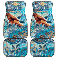 Hand In Hand Father's Day Polynesian Car Mats Tribal Flower Pattern
