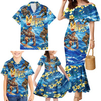 Hawaii Father's Day Family Matching Mermaid Dress and Hawaiian Shirt The Surfing Dad Polynesian Tattoo