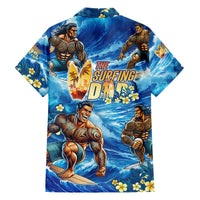Hawaii Father's Day Family Matching Puletasi and Hawaiian Shirt The Surfing Dad Polynesian Tattoo