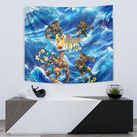 Hawaii Father's Day Tapestry The Surfing Dad Polynesian Tattoo