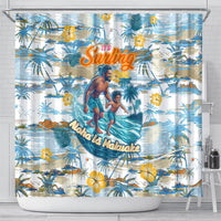 Hawaii Father's Day It's Surfing Time Shower Curtain Aloha Lā Makuakane