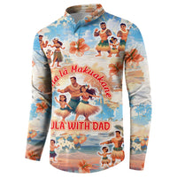 Hawaii Father's Day Button Sweatshirt Hula With Dad