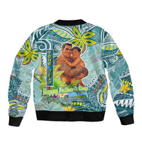 Palau Father's Day Polynesia Sleeve Zip Bomber Jacket Dad and Son