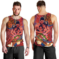 Happy Father's Day French Polynesia Men Tank Top Family Turtle Hibiscus