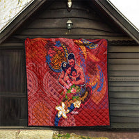 Happy Father's Day French Polynesia Quilt Family Turtle Hibiscus