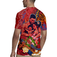 Happy Father's Day French Polynesia Rugby Jersey Family Turtle Hibiscus