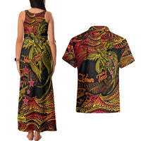 Papua New Guinea 50th Independence Day Couples Matching Tank Maxi Dress and Hawaiian Shirt Culture Spirit and Sovereignty