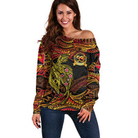 Papua New Guinea 50th Independence Day Off Shoulder Sweater Culture Spirit and Sovereignty