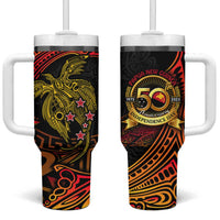 Papua New Guinea 50th Independence Day Tumbler With Handle Culture Spirit and Sovereignty