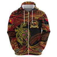 Papua New Guinea 50th Independence Day Zip Hoodie Culture Spirit and Sovereignty