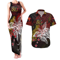 PNG 1975 - 2025 Couples Matching Tank Maxi Dress and Hawaiian Shirt Papua New Guinea 50th Independence Anniversary