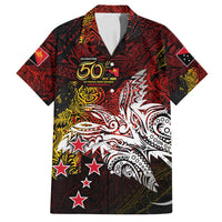 PNG 1975 - 2025 Family Matching Long Sleeve Bodycon Dress and Hawaiian Shirt Papua New Guinea 50th Independence Anniversary