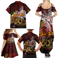 PNG 1975 - 2025 Family Matching Summer Maxi Dress and Hawaiian Shirt Papua New Guinea 50th Independence Anniversary