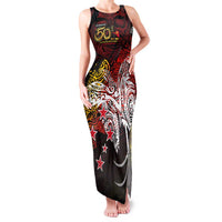 PNG 1975 - 2025 Family Matching Tank Maxi Dress and Hawaiian Shirt Papua New Guinea 50th Independence Anniversary