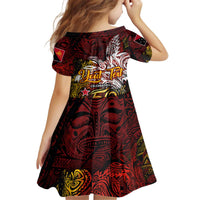 PNG 1975 - 2025 Kid Short Sleeve Dress Papua New Guinea 50th Independence Anniversary DT02 - Polynesian Pride