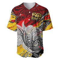 Papua New Guinea 50th Independence Day Baseball Jersey Celebrate Our History, Inspire Our Future DT02 Art - Polynesian Pride