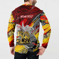 Papua New Guinea 50th Independence Day Button Sweatshirt Celebrate Our History, Inspire Our Future