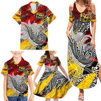 Papua New Guinea 50th Independence Day Family Matching Summer Maxi Dress and Hawaiian Shirt Celebrate Our History, Inspire Our Future