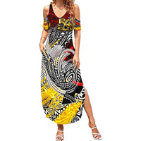 Papua New Guinea 50th Independence Day Family Matching Summer Maxi Dress and Hawaiian Shirt Celebrate Our History, Inspire Our Future