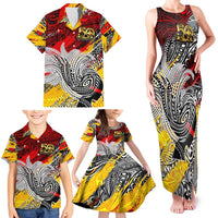 Papua New Guinea 50th Independence Day Family Matching Tank Maxi Dress and Hawaiian Shirt Celebrate Our History, Inspire Our Future