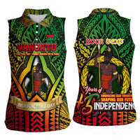 Vanuatu 45th Independence Anniversary Women Sleeveless Polo Shirt Embracing Our Traditions Shaping Our Future DT02 - Polynesian Pride