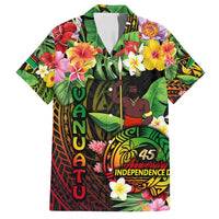45th Anniversary of Freedom Vanuatu Family Matching Long Sleeve Bodycon Dress and Hawaiian Shirt Island Pride Cultural Power Pacific Unity