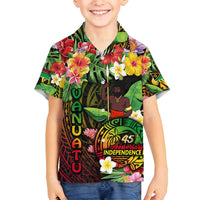 45th Anniversary of Freedom Vanuatu Family Matching Long Sleeve Bodycon Dress and Hawaiian Shirt Island Pride Cultural Power Pacific Unity