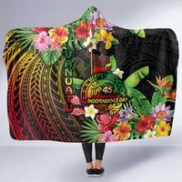 45th Anniversary of Freedom Vanuatu Hooded Blanket Island Pride Cultural Power Pacific Unity DT02 One Size Art - Polynesian Pride