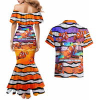 The Ocean Best Dad Couples Matching Mermaid Dress and Hawaiian Shirt Like Marlin Happy Fathers Day To a True Hero - Polynesian Pride