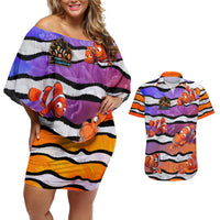 The Ocean Best Dad Couples Matching Off Shoulder Short Dress and Hawaiian Shirt Like Marlin Happy Fathers Day To a True Hero - Polynesian Pride