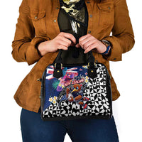 Kiwi New Zealand Rugby Shoulder Handbag Kiwis Mascot Tropical Pattern DT02 - Polynesian Pride