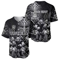 Personalized All Black Brothers Rugby Baseball Jersey New Zealand Maori Haka