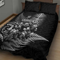 All Black Brothers Rugby Quilt Bed Set New Zealand Maori Haka