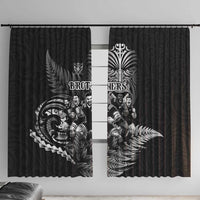 All Black Brothers Rugby Window Curtain New Zealand Maori Haka