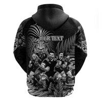 Personalized All Black Brothers Rugby Zip Hoodie New Zealand Maori Haka