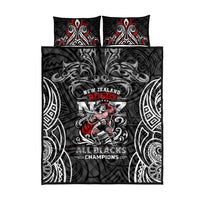 All Black NZL Rugby Champions Quilt Bed Set Maori Warrior