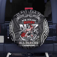 All Black NZL Rugby Champions Spare Tire Cover Maori Warrior