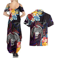 Personalized Amelika Samoa Sharks Polynesia Couples Matching Summer Maxi Dress and Hawaiian Shirt American Samoa DT02 - Polynesian Pride
