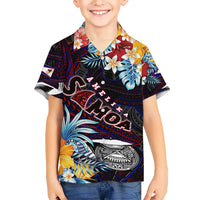 Personalized Amelika Samoa Sharks Polynesia Kid Hawaiian Shirt American Samoa
