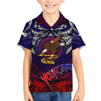 Personalized American Samoa Flag Family Matching Tank Maxi Dress and Hawaiian Shirt Eagles Polynesian Art