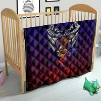 Personalized American Samoa Flag Quilt Eagles Polynesian Art