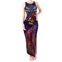 Personalized American Samoa Flag Tank Maxi Dress Eagles Polynesian Art