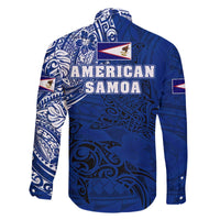 Sharks And American Samoa Family Matching Puletasi and Hawaiian Shirt Simple Polynesian Blue