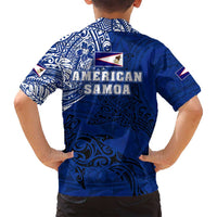 Sharks And American Samoa Family Matching Tank Maxi Dress and Hawaiian Shirt Simple Polynesian Blue DT02 - Polynesian Pride