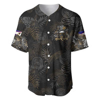 Personalized Shaka Girls America Samoa Baseball Jersey Tropical Flowers Vintage DT02 Black - Polynesian Pride