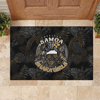 Personalized Shaka Girls America Samoa Rubber Doormat Tropical Flowers Vintage DT02 Black - Polynesian Pride