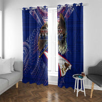 American Samoa Window Curtain Brave Eagle Flag Color
